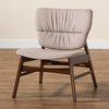 Baxton Studio Benito Transitional Beige Fabric Upholstered and Walnut Brown Finished Wood Accent Chair 191-11710-ZORO